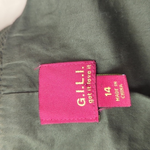 Leather Suede Open Front Waterfall Textured Olive Green Jacket Sz 14 - Picture 8 of 11